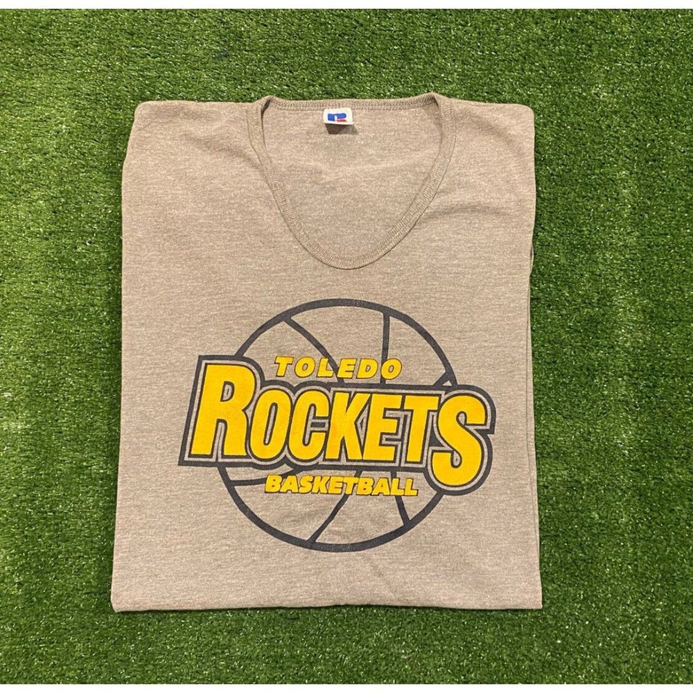 Vintage Russell Athletic Toledo Rockets basketball sleeveless t-shirt 2XL gray - Picture 1 of 12